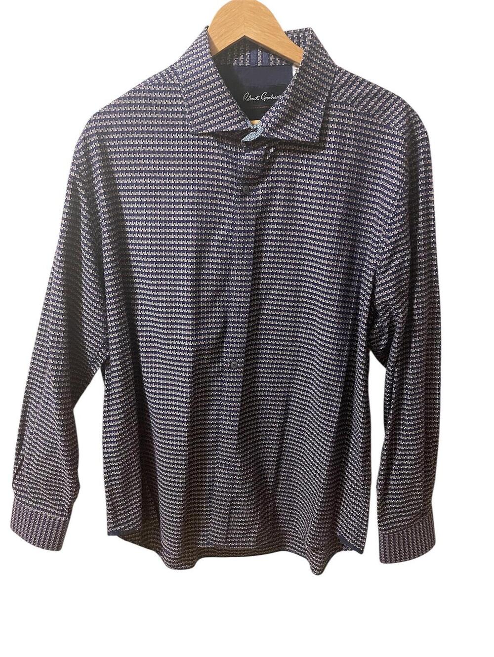 Robert Graham Modern America Men’s Long Sleeve Button Down Shirt‎  Black